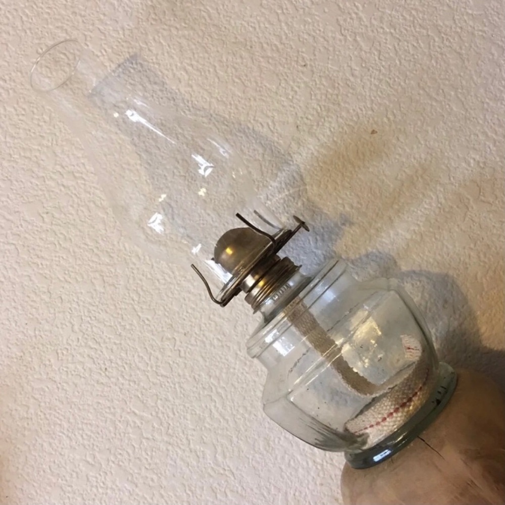 Vintage 1970s Kaadan Ltd Co Clear Glass Oil Lamp